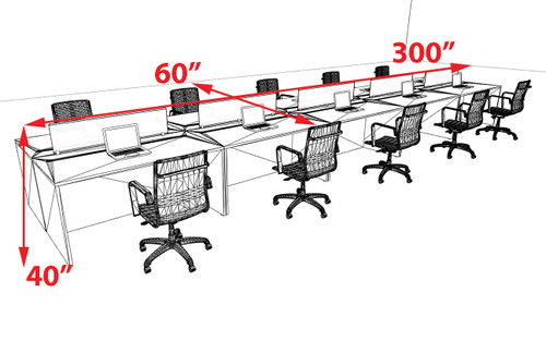 10 Person Modern Divider Office Workstation Desk Set, #OT-SUL-FP73